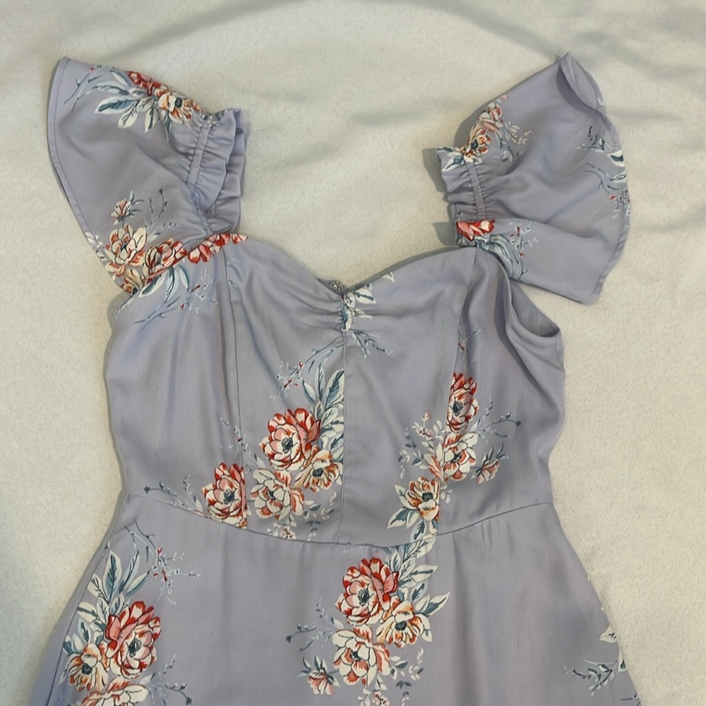 Socialite Floral Lilac Off the Shoulder Maxi Dress - Picture 3 of 7